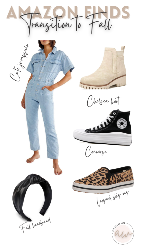 Outfit 2- a denim jumpsuit, tan boots, platform converse, or leopard slip ons, and a black leather headband